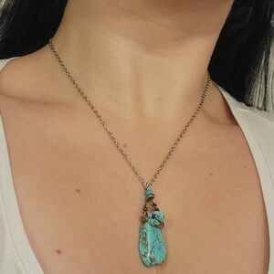Upcycled Turquoise Pendant Necklace